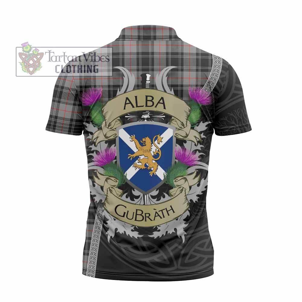Tartan Vibes Clothing Moffat Tartan Family Crest Zipper Polo Shirt Lion Rampant Royal Thistle Shield Celtic Inspired
