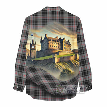 Tartan Vibes Clothing Moffat Tartan Family Crest Women's Casual Shirt with Scottish Ancient Castle Style