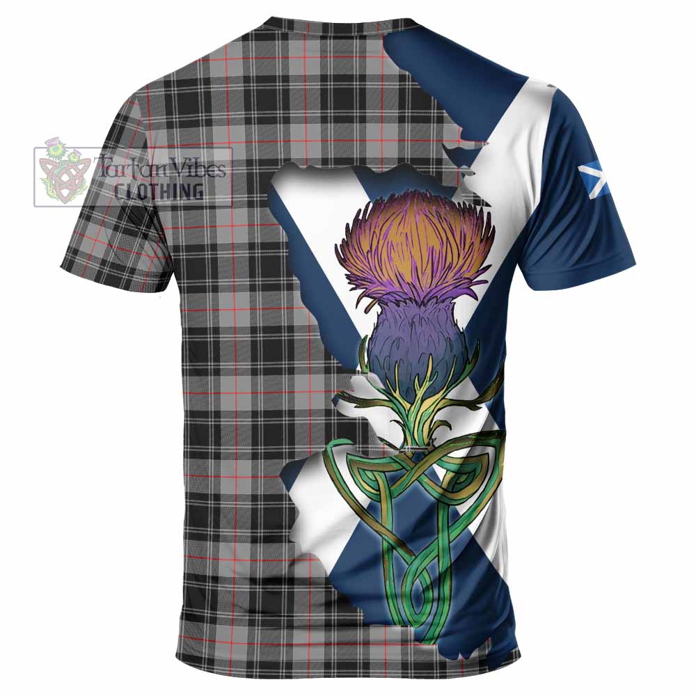 Tartan Vibes Clothing Moffat Tartan Family Crest T-Shirt Scottish Thistle Celtic Inspired