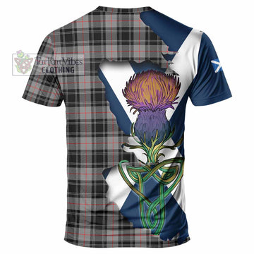 Tartan Vibes Clothing Moffat Tartan Family Crest T-Shirt Scottish Thistle Celtic Inspired