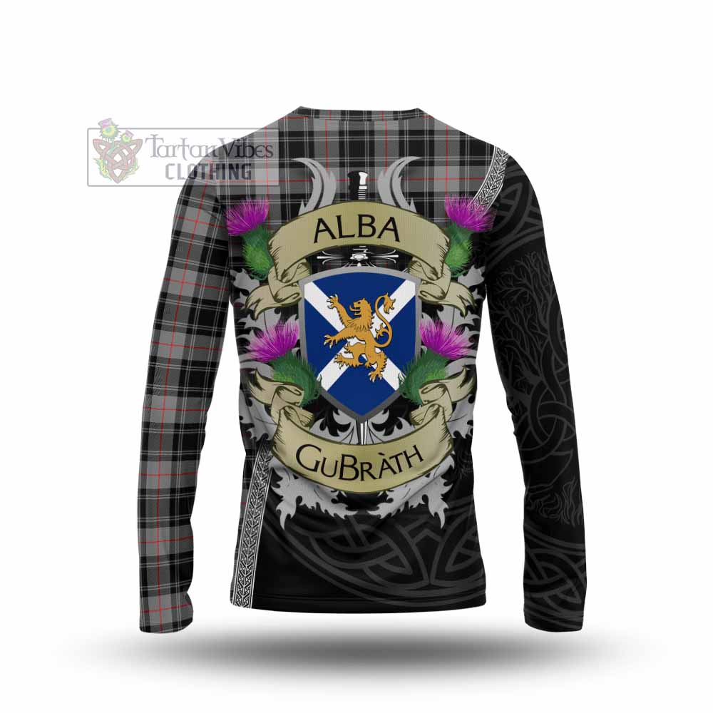 Tartan Vibes Clothing Moffat Tartan Family Crest Long Sleeve T-Shirt Lion Rampant Royal Thistle Shield Celtic Inspired