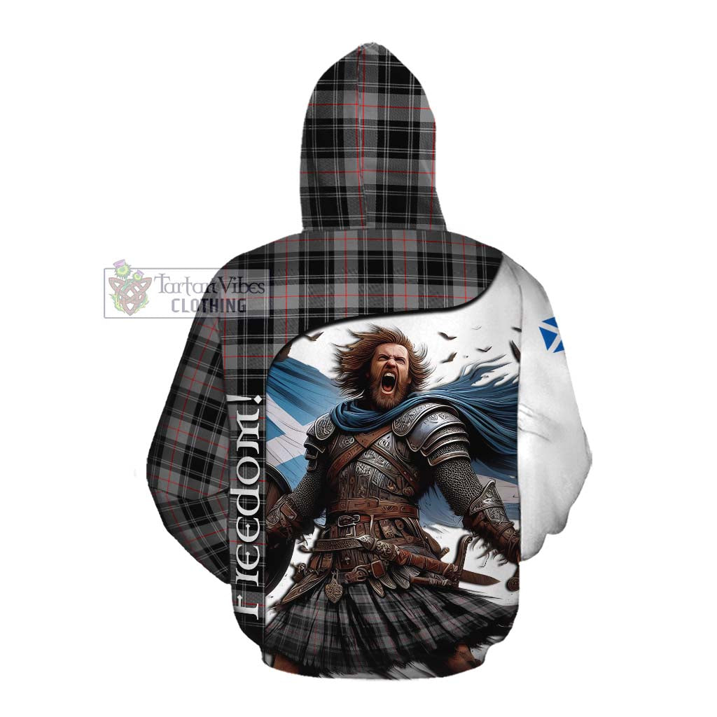 Tartan Vibes Clothing Moffat Crest Tartan Cotton Hoodie Inspired by the Freedom of Scottish Warrior