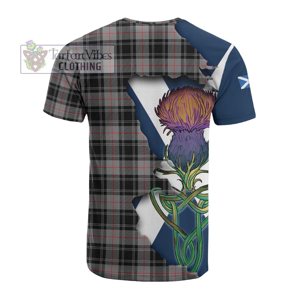 Tartan Vibes Clothing Moffat Tartan Family Crest Cotton T-shirt Scottish Thistle Celtic Inspired