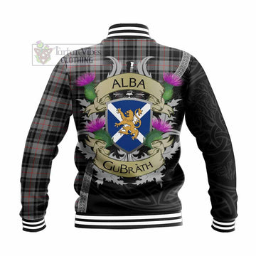 Tartan Vibes Clothing Moffat Tartan Family Crest Baseball Jacket Lion Rampant Royal Thistle Shield Celtic Inspired