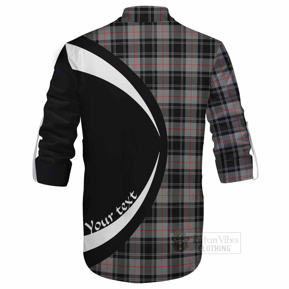 Tartan Vibes Clothing Moffat Tartan Ghillie Kilt Shirt with Family Crest Circle Style