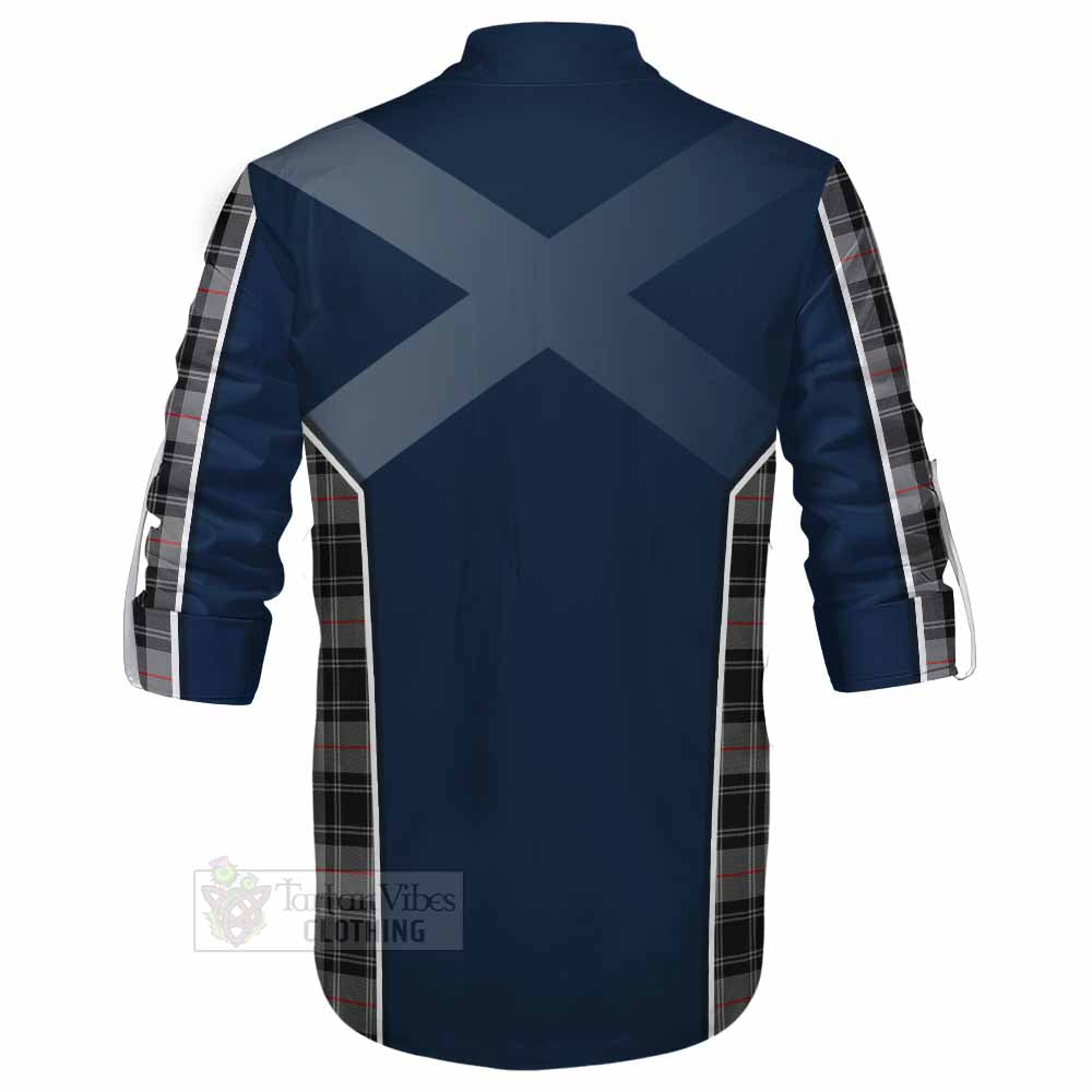 Tartan Vibes Clothing Moffat Tartan Ghillie Kilt Shirt with Family Crest and Lion Rampant Vibes Sport Style