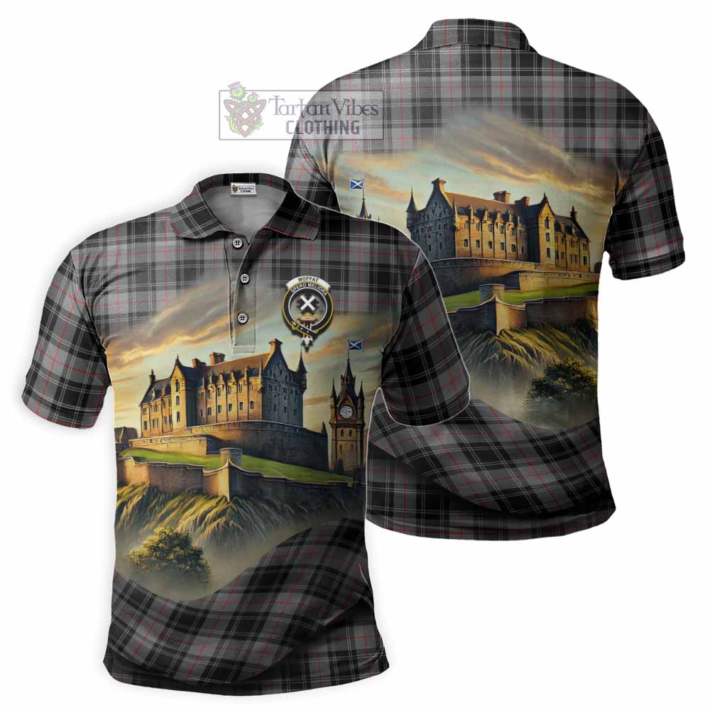Tartan Vibes Clothing Moffat Tartan Family Crest Polo Shirt with Scottish Ancient Castle Stype