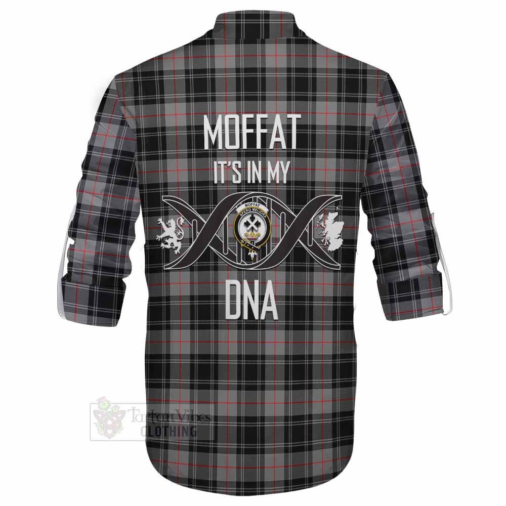 Tartan Vibes Clothing Moffat Tartan Ghillie Kilt Shirt with Family Crest DNA In Me Style
