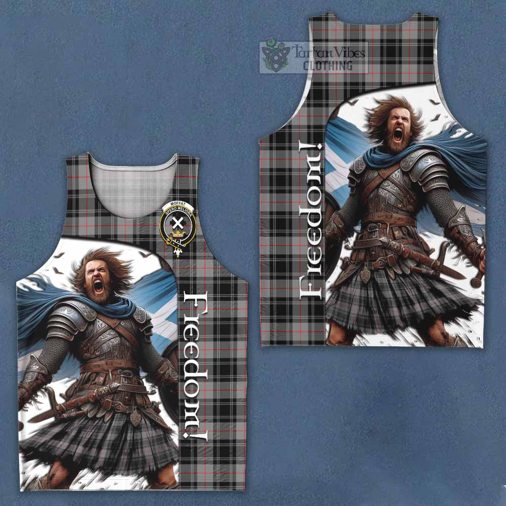 Tartan Vibes Clothing Moffat Crest Tartan Men's Tank Top Inspired by the Freedom of Scottish Warrior