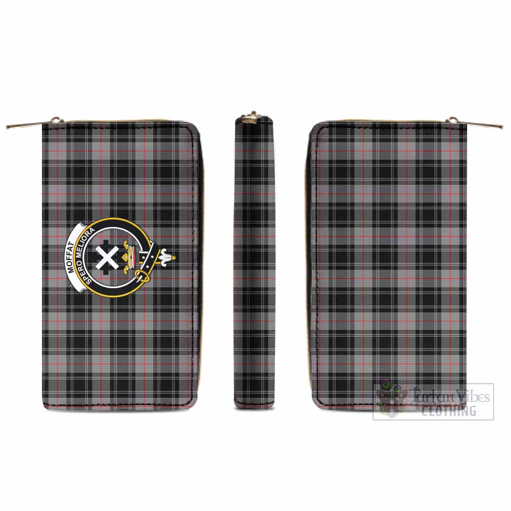 Tartan Vibes Clothing Moffat Tartan Women's Leather Wallet with Family Crest