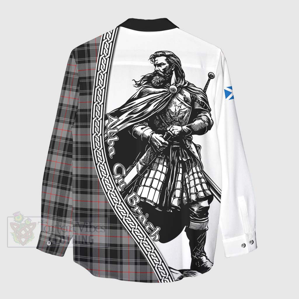 Tartan Vibes Clothing Moffat Tartan Clan Crest Women's Casual Shirt with Highlander Warrior Celtic Style