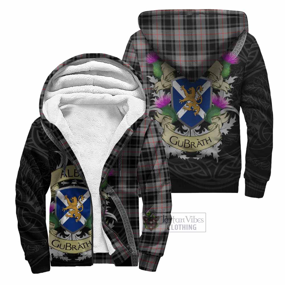 Tartan Vibes Clothing Moffat Tartan Family Crest Sherpa Hoodie Lion Rampant Royal Thistle Shield Celtic Inspired