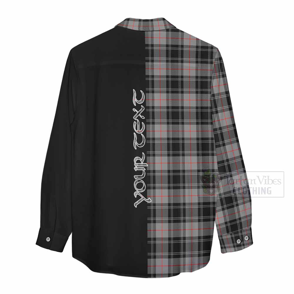 Tartan Vibes Clothing Moffat Tartan Women's Casual Shirt with Family Crest and Half Of Me Style