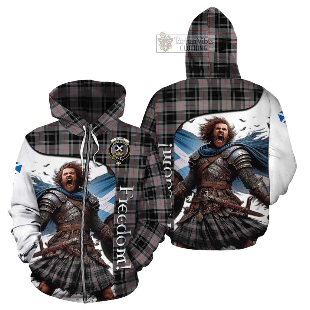 Tartan Vibes Clothing Moffat Crest Tartan Cotton Hoodie Inspired by the Freedom of Scottish Warrior