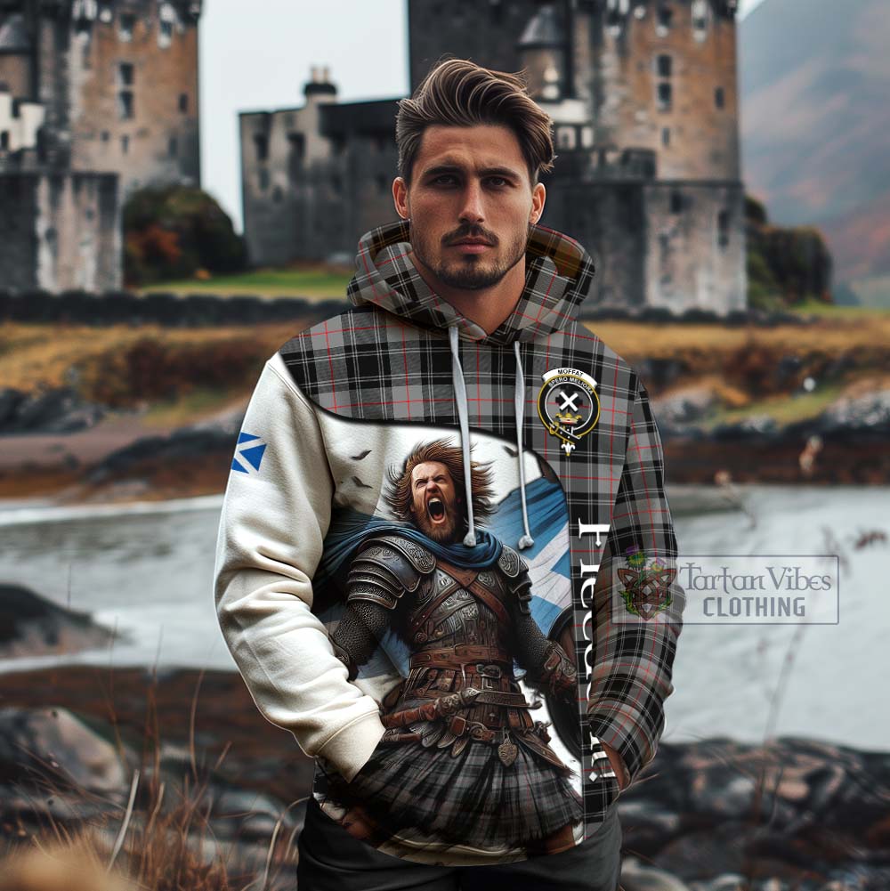 Tartan Vibes Clothing Moffat Crest Tartan Cotton Hoodie Inspired by the Freedom of Scottish Warrior