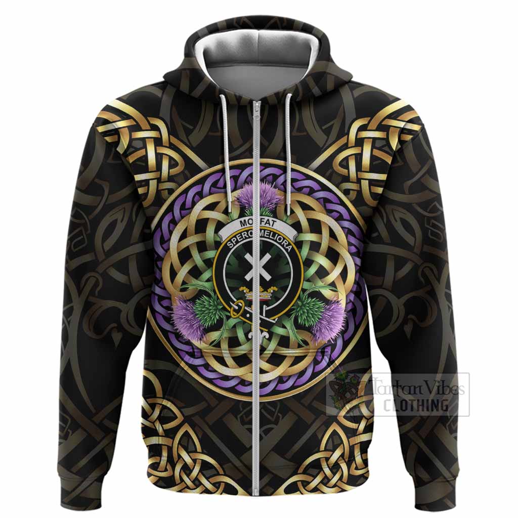 Moffat Clan Crest Hoodie Celtic Scottish Thistle
