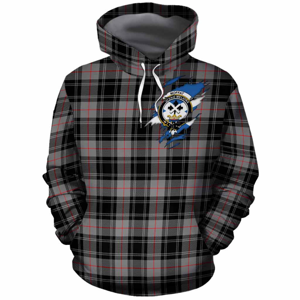 Moffat Clan Crest In Me Tartan Cotton Hoodie Scotland Flag Style