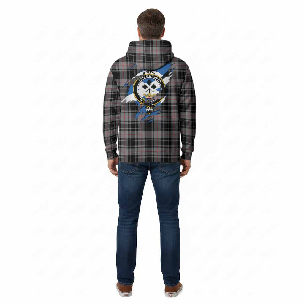 Moffat Clan Crest In Me Tartan Cotton Hoodie Scotland Flag Style