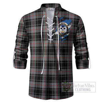 Moffat Clan Crest In Me Tartan Ghillie Shirt Scotland Flag Style