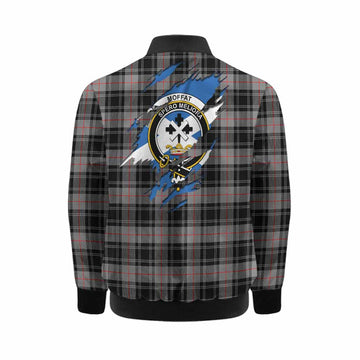 Moffat Clan Crest In Me Tartan Kid Bomber Jacket Scotland Flag Style
