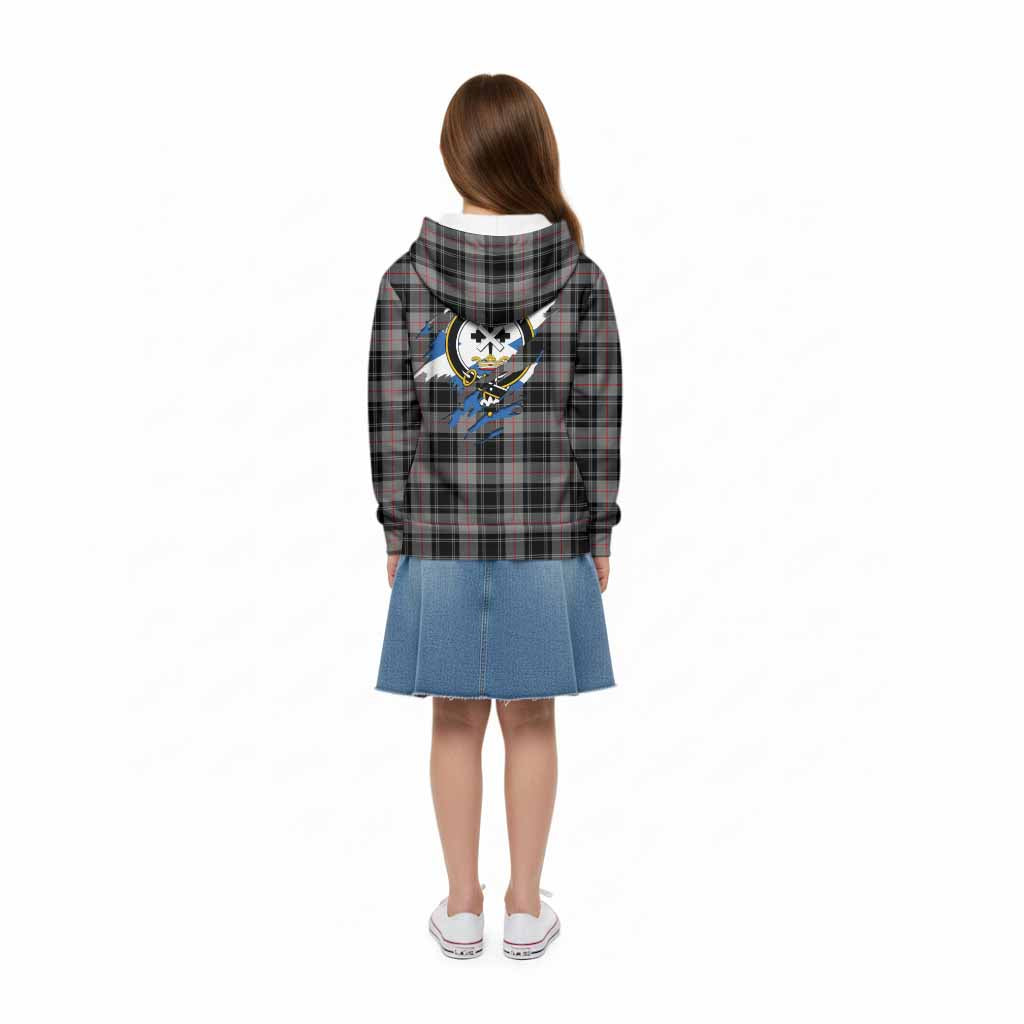 Moffat Clan Crest In Me Tartan Kid Hoodie Scotland Flag Style