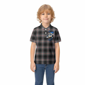 Moffat Clan Crest In Me Tartan Kid Polo Shirt Scotland Flag Style