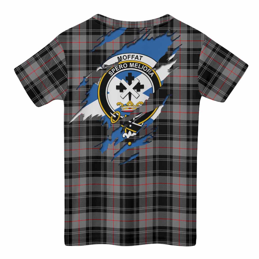 Moffat Clan Crest In Me Tartan Kid T-shirt Scotland Flag Style