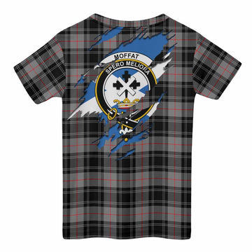 Moffat Clan Crest In Me Tartan Kid T-shirt Scotland Flag Style