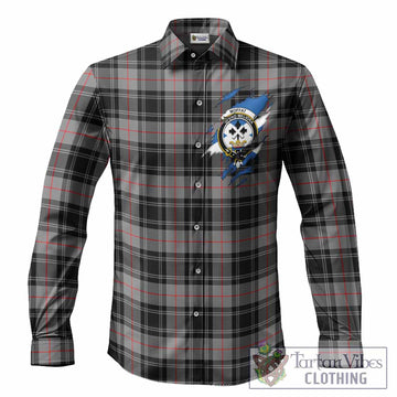 Moffat Clan Crest In Me Tartan Long Sleeve Button Shirts Scotland Flag Style