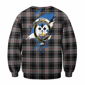 Moffat Clan Crest In Me Tartan Sweatshirt Scotland Flag Style