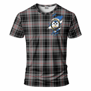 Moffat Clan Crest In Me Tartan T-Shirt Scotland Flag Style