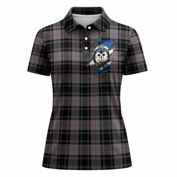 Moffat Clan Crest In Me Tartan Women Polo Shirt Scotland Flag Style