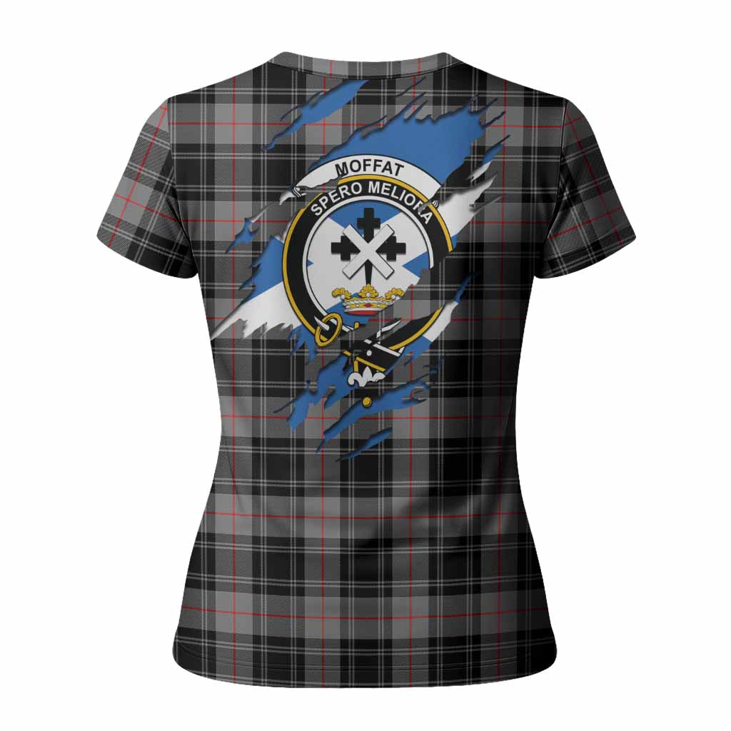 Moffat Clan Crest In Me Tartan Women T shirt Scotland Flag Style