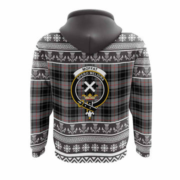 Moffat Clan Tartan Christmas Hoodie with Family Crest
