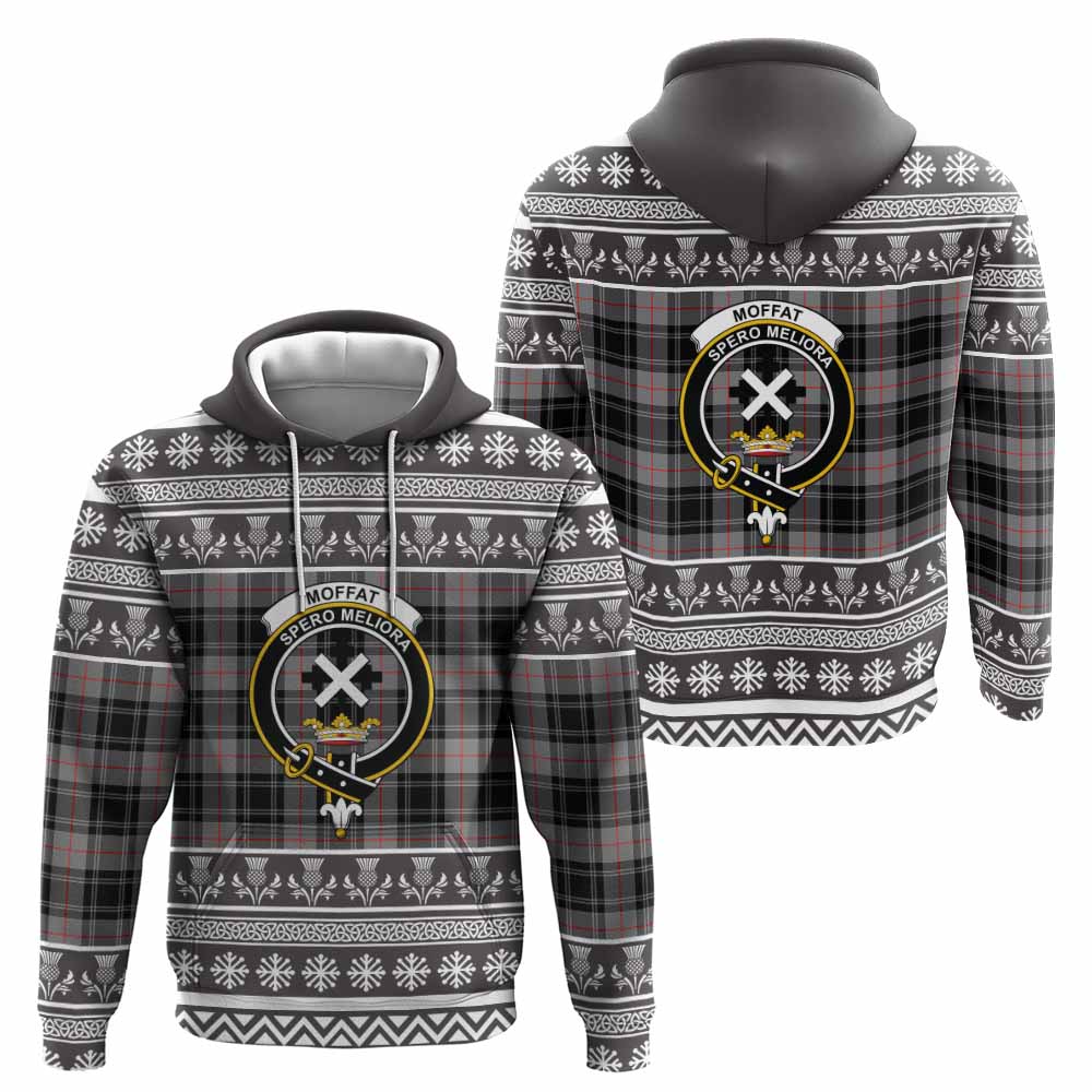 Moffat Clan Tartan Christmas Hoodie with Family Crest - Tartan Vibes Clothing