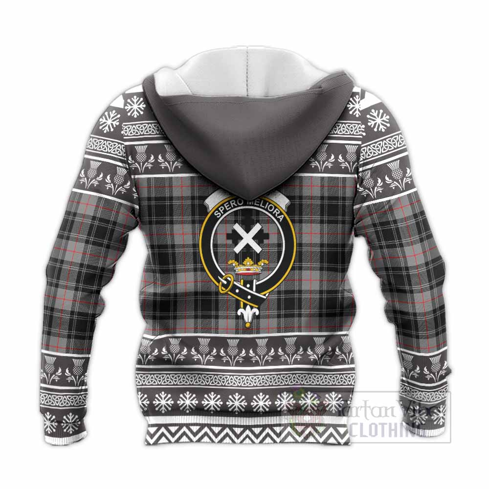Moffat Clan Tartan Christmas Knitted Hoodie with Family Crest - Tartan Vibes Clothing