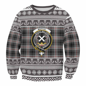Moffat Clan Tartan Christmas Sweatshirt with Family Crest