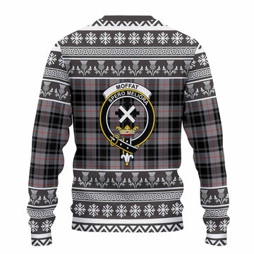 Moffat Clan Tartan Christmas Ugly Sweater with Family Crest