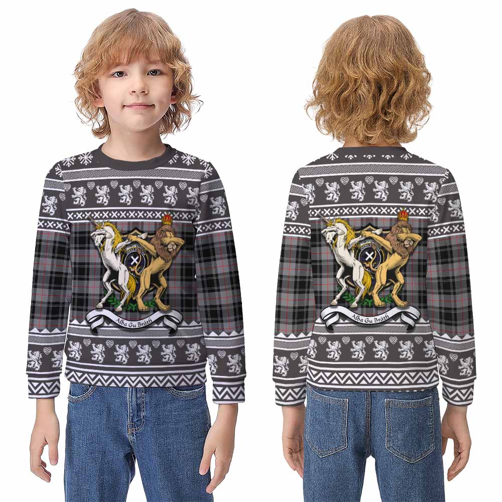 Moffat Clan Tartan Crest Christmas Kid Ugly Sweatshirt Coat of Arms Funny Style - Tartan Vibes Clothing