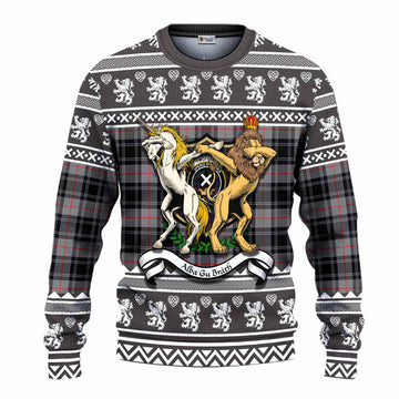 Moffat Clan Tartan Crest Christmas Ugly Sweater Coat of Arms Funny Style