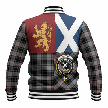Moffat Crest Tartan Baseball Jacket with Lion Rampant Saltire Style