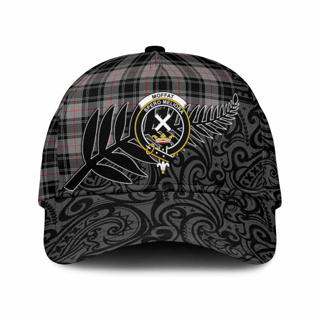 Moffat Crest Tartan Classic Cap with New Zealand Silver Fern Half Style