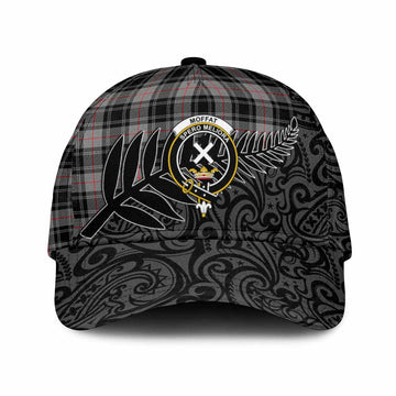 Moffat Crest Tartan Classic Cap with New Zealand Silver Fern Half Style