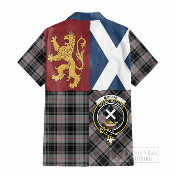 Moffat Crest Tartan Cotton Hawaiian Shirt with Lion Rampant Saltire Style
