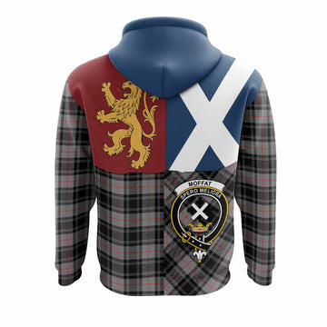 Moffat Crest Tartan Hoodie with Lion Rampant Saltire Style