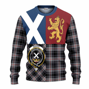 Moffat Crest Tartan Knitted Sweater with Lion Rampant Saltire Style
