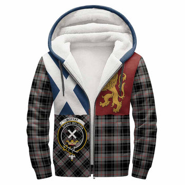 Moffat Crest Tartan Sherpa Hoodie with Lion Rampant Saltire Style