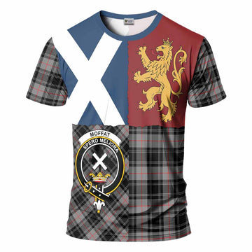 Moffat Crest Tartan T-Shirt with Lion Rampant Saltire Style