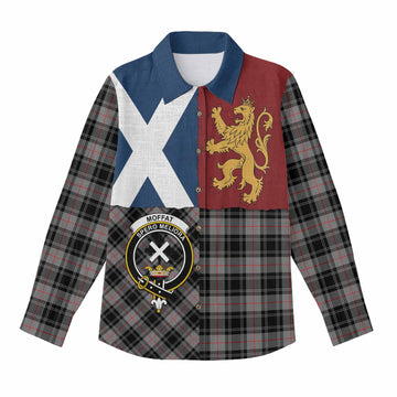 Moffat Crest Tartan Women Casual Shirt with Lion Rampant Saltire Style