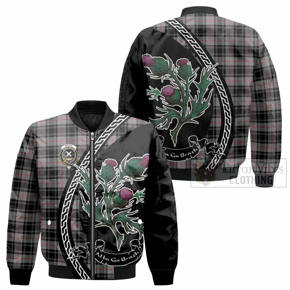 Moffat Family Crest Tartan Bomber Jacket Alba Thistle Inspired - Tartan Vibes Clothing